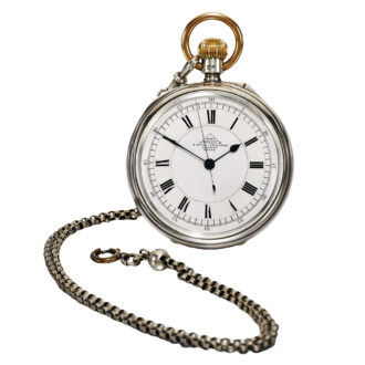 English silver center seconds lever with carrousel Circa 1909