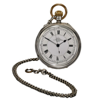 English silver centre seconds lever with carrousel Circa 1909