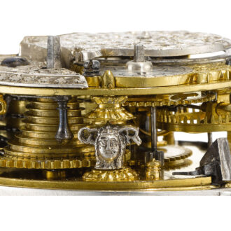 Silver English verge watch with highly unusual pillars Circa 1714