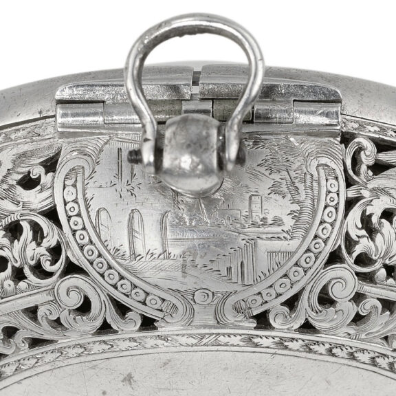 An English exceptionally rare silver verge alarm watch Circa 1698 An English exceptionally rare silver verge alarm watch Circa 1698