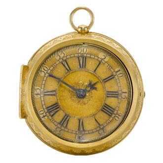 An English gold verge watch with replaced outer case Circa 1690
