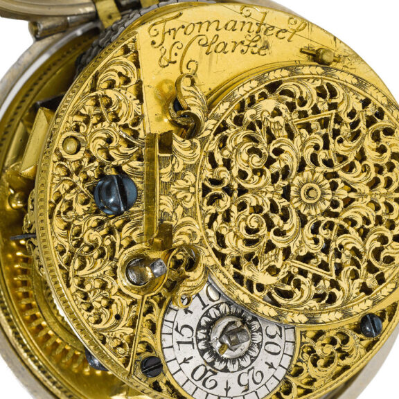 A fine early silver English pair cased verge watch Circa 1710 A fine early silver English pair cased verge watch Circa 1710