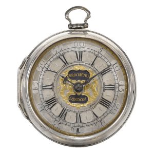 A fine early silver English single cased verge watch Circa 1710