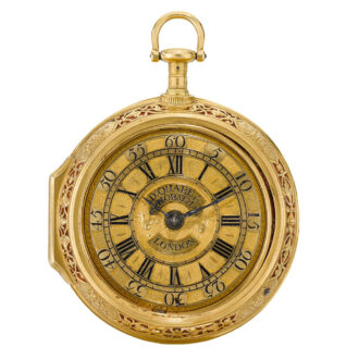 A fine gold English quarter repeating pair cased verge Circa 1719