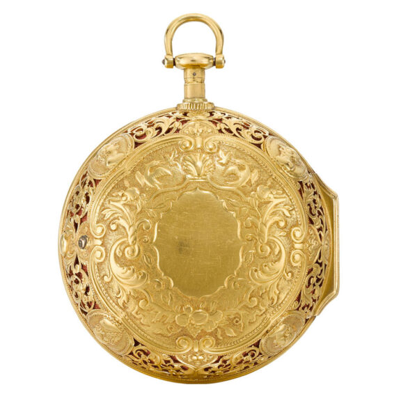 A fine gold English quarter repeating pair cased verge Circa 1719