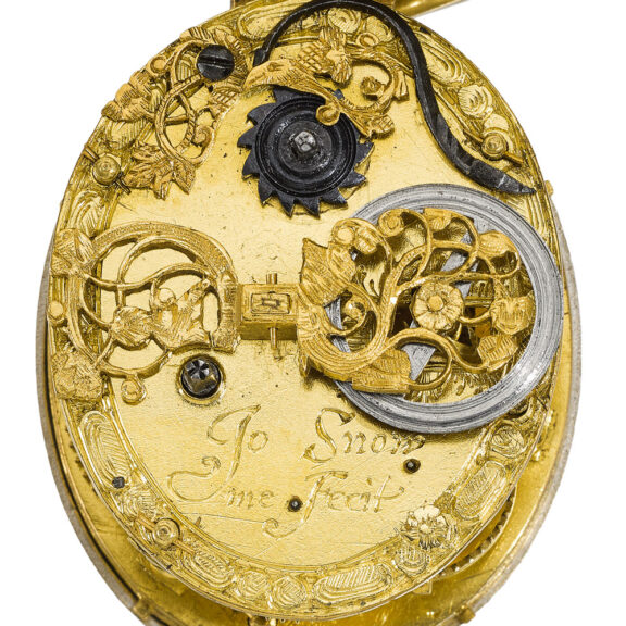 An English silver and gilt-metal mounted oval watch Circa 1630 An English silver and gilt-metal mounted oval watch Circa 1630