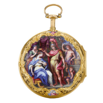 English gold, enamel half quarter repeating cylinder Circa 1756