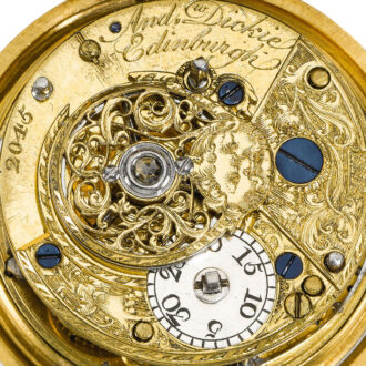 English gold, enamel half quarter repeating cylinder Circa 1756