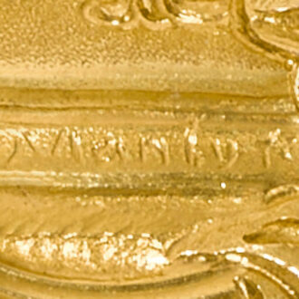 A English verge by John Ellicott with repousse scene Circa 1756