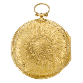 A very fine English gold repousse cylinder watch Circa 1763