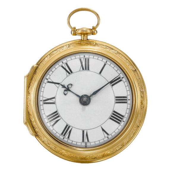 A very fine English gold repousse cylinder watch Circa 1763 A very fine English gold repousse cylinder watch Circa 1763