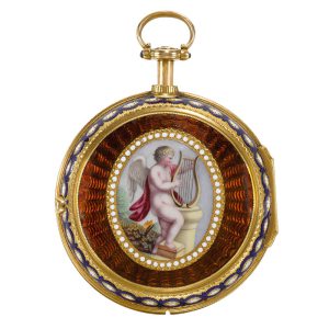 A gold English dumb quarter repeating lever watch Circa 1764