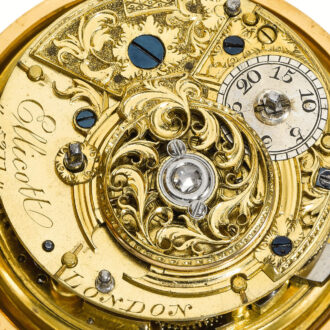 A gold English dumb quarter repeating lever watch Circa 1764