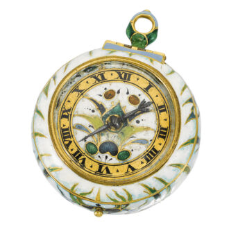 An English small gold and polychrome enamel watch Circa 1640