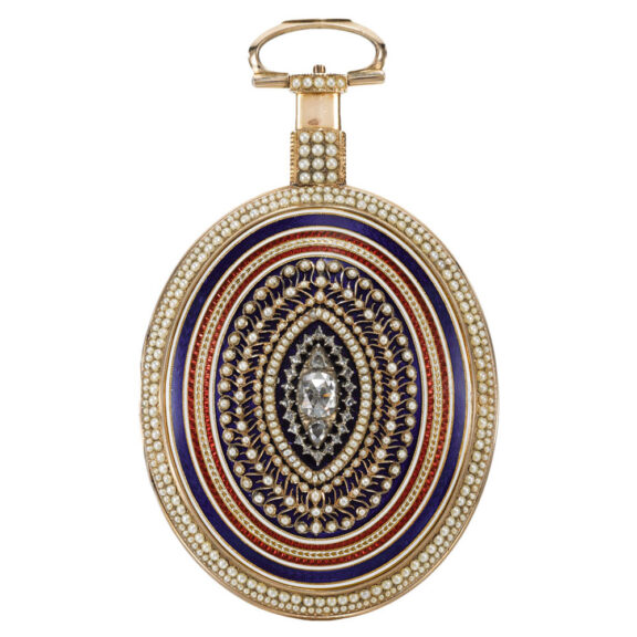 Magnificent English gold diamond set duplex watch Circa 1800