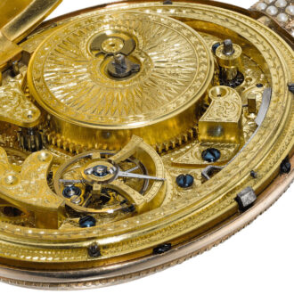 Magnificent English gold diamond-set duplex watch Circa 1800