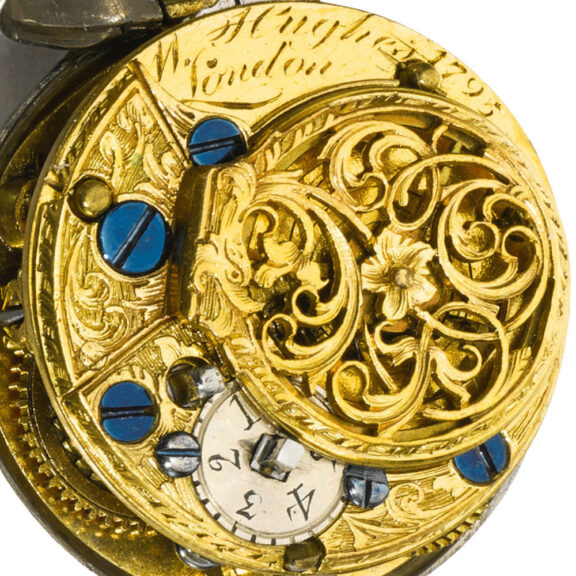 English magnificent fan with a timepiece mid-18th century English magnificent fan with a timepiece mid-18th century