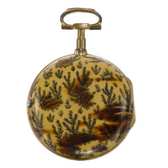 An English gilt-metal and under-painted horn verge Circa 1795