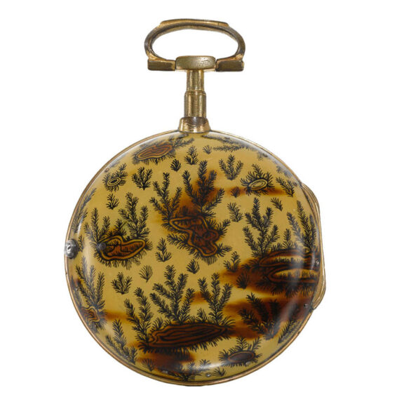 An English gilt-metal and under-painted horn verge Circa 1795