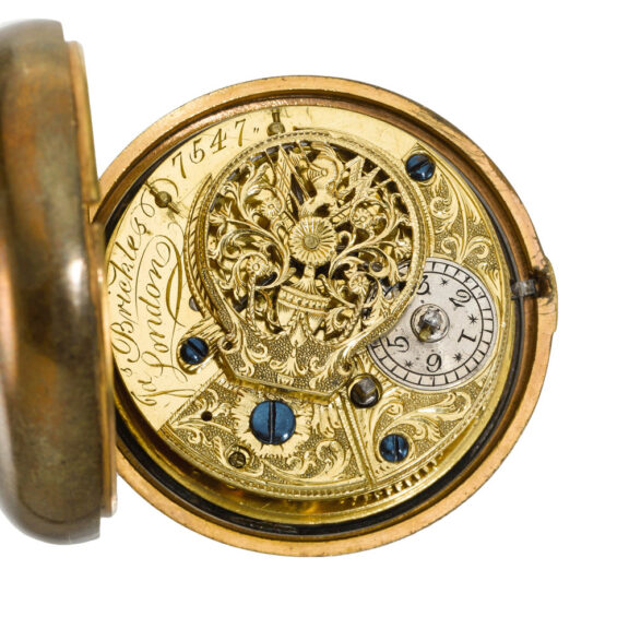 An English gilt-metal and under-painted horn verge Circa 1795 An English gilt-metal and under-painted horn verge Circa 1795