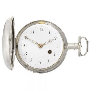 An English silver hunting cased keywound verge Circa 1804