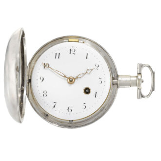 An English silver hunting cased keywound verge Circa 1804