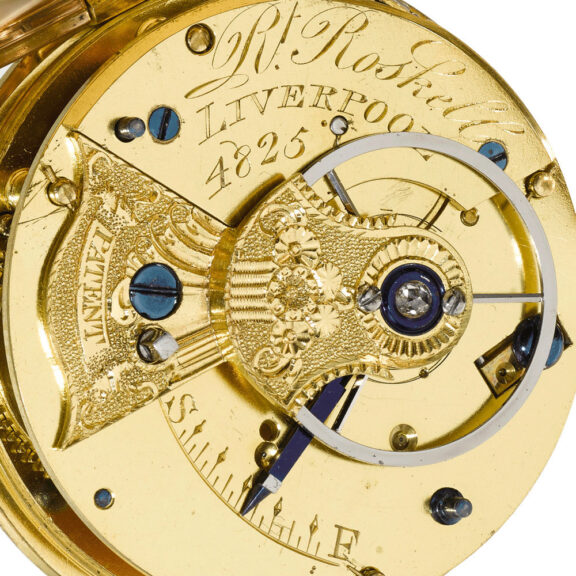 An English gold half-hunting cased rack lever watch Circa 1817 An English gold half-hunting cased rack lever watch Circa 1817