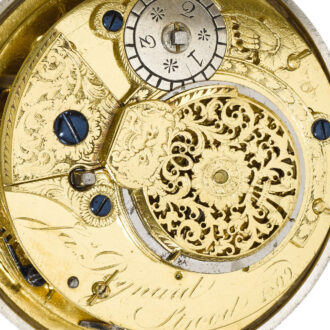 An English rare silver verge watch with Franklin dial Circa 1808