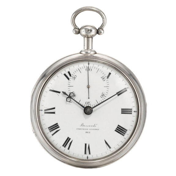 An English silver pocket chronometer with deck box Circa 1817