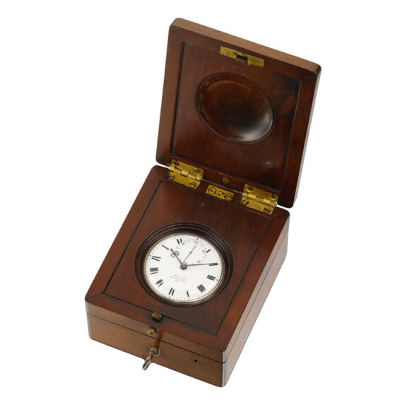 An English silver pocket chronometer with deck box Circa 1817 An English silver pocket chronometer with deck box Circa 1817