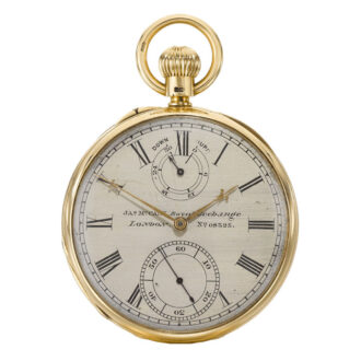 Rare English 18K gold chronometer with power reserve Circa 1875