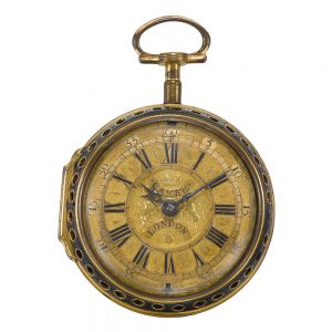 An English hour striking two train verge clock watch Circa 1695