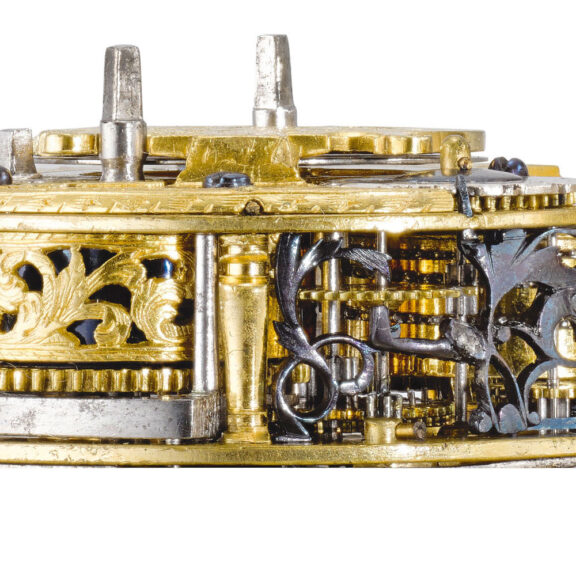 An English silver-gilt pair cased two train clock watch Circa 1700 An English silver-gilt pair cased two train clock watch Circa 1700