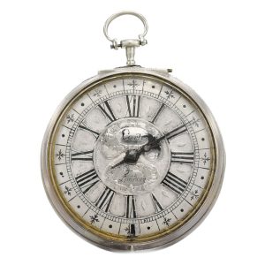 An English unusual silver single handed verge watch Circa 1705