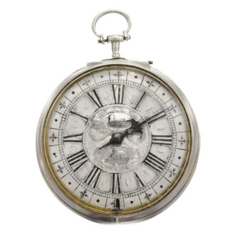 An English unusual silver single handed verge watch Circa 1705