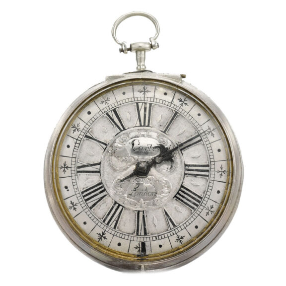 An English unusual silver single handed verge watch Circa 1705