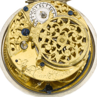 An English unusual silver single handed verge watch Circa 1705