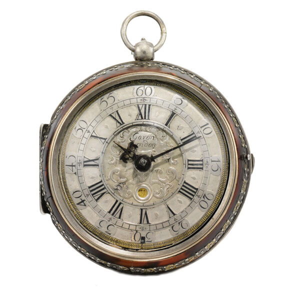 An English verge, tortoiseshell, date, mock pendulum Circa 1700 An English verge, tortoiseshell, date, mock pendulum Circa 1700