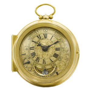 An English rare silver gilt verge with mock pendulum Circa 1710