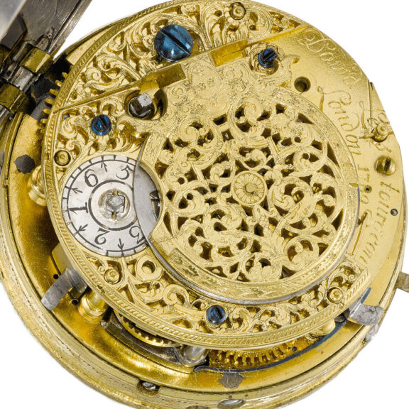 An English silver early dumb half-quarter repeater Circa 1715 An English silver early dumb half-quarter repeater Circa 1715