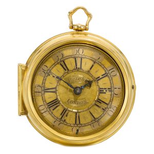 A fine English 20 carat gold pair cased verge watch Circa 1717
