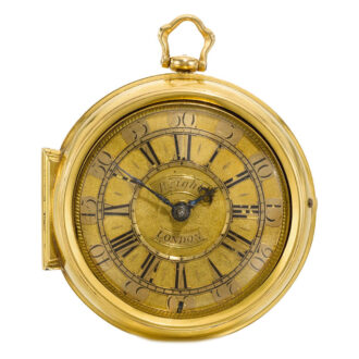A fine English 20 carat gold pair cased verge watch Circa 1717