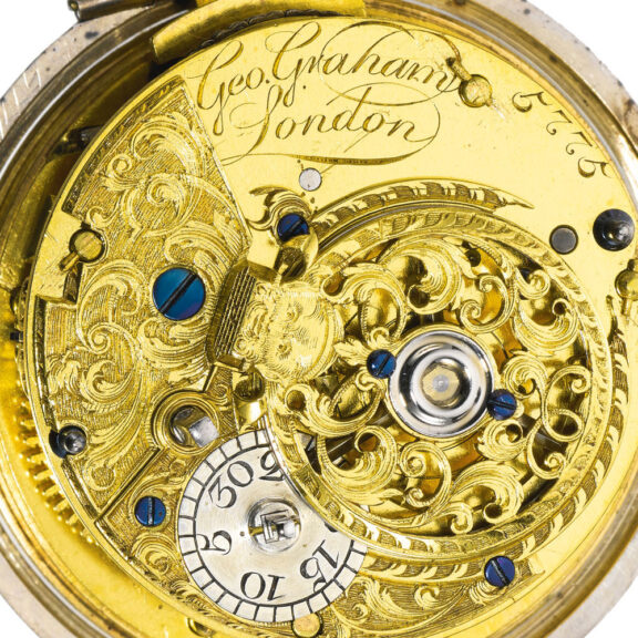 A rare English cylinder watch with centre seconds Circa 1737 A rare English cylinder watch with centre seconds Circa 1737