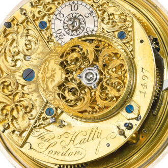 Enghlish rare quarter repeating cylinder coach watch Circa 1753