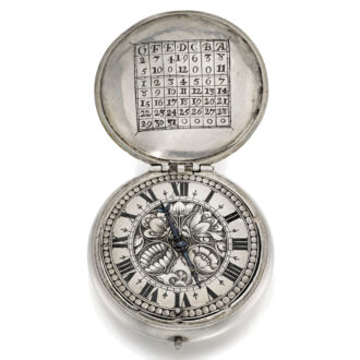 An English silver verge with engraved Julian calendar Circa 1650