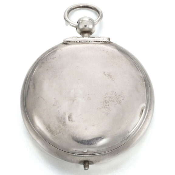 An English silver verge with engraved Julian calendar Circa 1650 An English silver verge with engraved Julian calendar Circa 1650