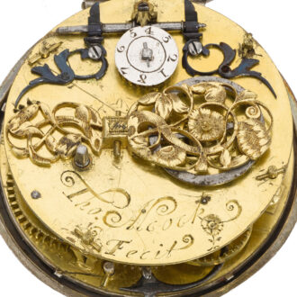 An English silver verge with engraved Julian calendar Circa 1650