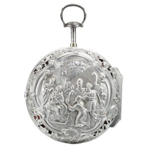 English triple cased half quarter repeating, alarm verge Circa 1756