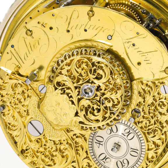 English triple cased half quarter repeating, alarm verge Circa 1756 English triple cased half quarter repeating, alarm verge Circa 1756