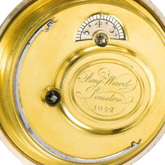 An English very large silver verge watch with stop slide Circa 1778
